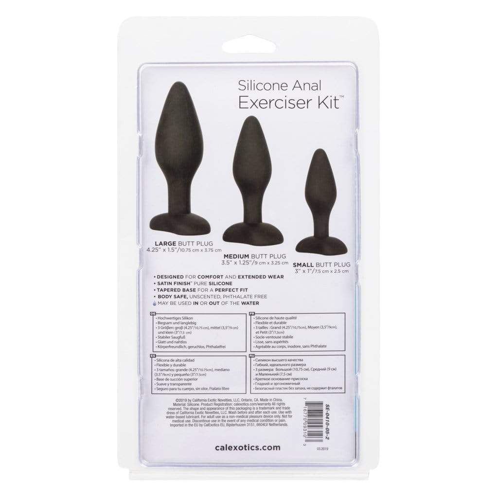 California Exotics - Silicone Flanged Based Anal Exerciser Kit (Black) -  Anal Kit (Non Vibration)  Durio.sg