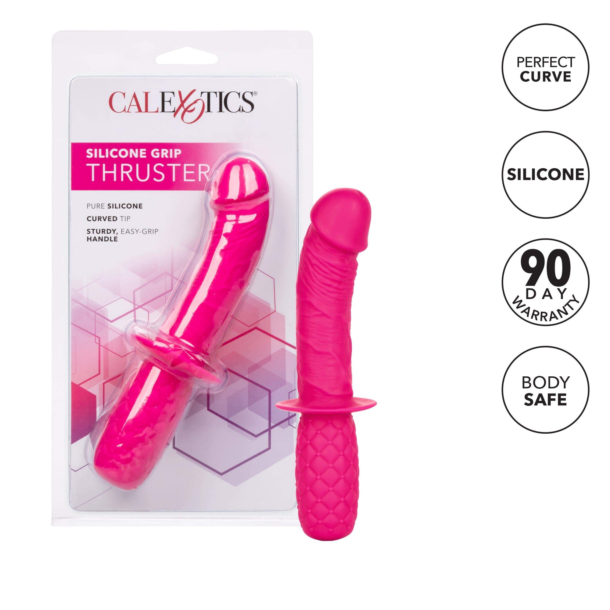 California Exotics - Silicone Grip Thruster Dildo (Pink) -  Realistic Dildo w/o suction cup (Non Vibration)  Durio.sg