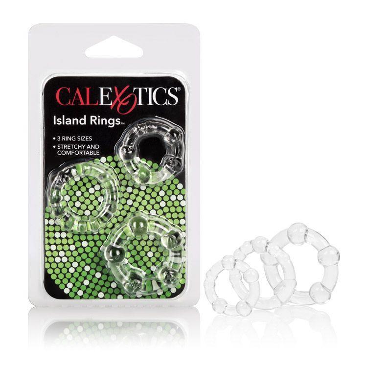 California Exotics - Silicone Island Rings (Clear) -  Rubber Cock Ring (Non Vibration)  Durio.sg