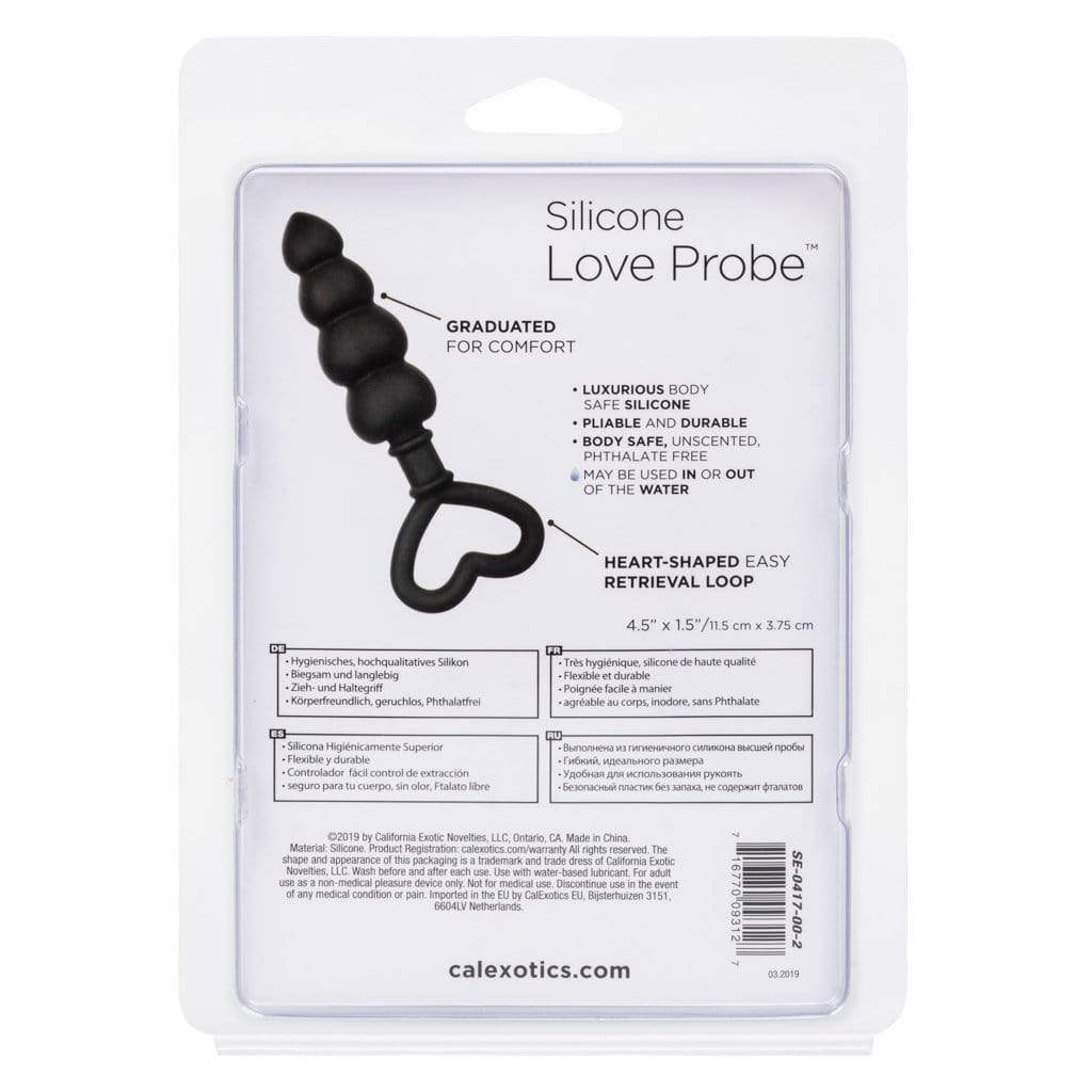 California Exotics - Silicone Love Probe Anal Beads (Black) -  Anal Beads (Non Vibration)  Durio.sg