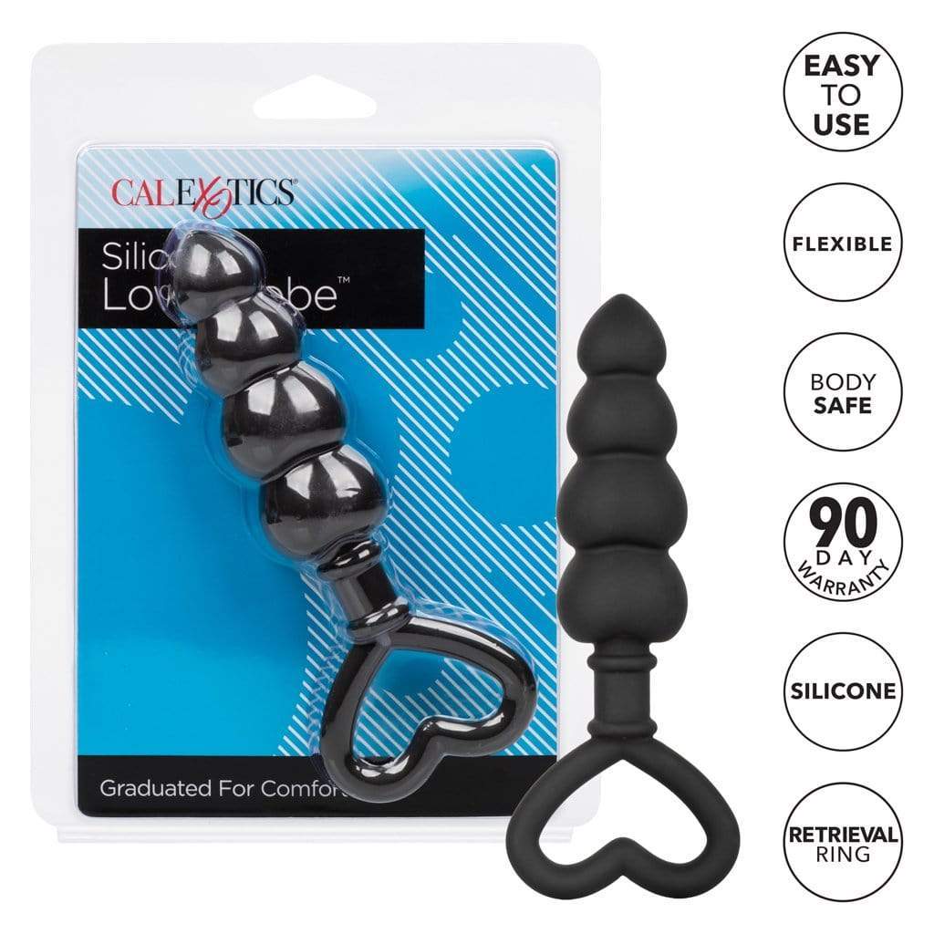 California Exotics - Silicone Love Probe Anal Beads (Black) -  Anal Beads (Non Vibration)  Durio.sg