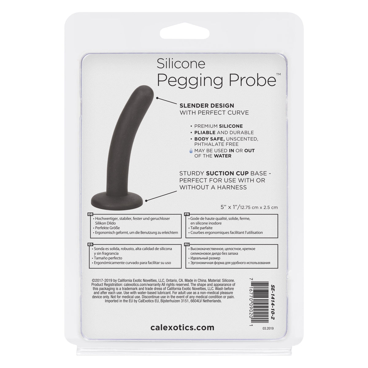 California Exotics - Silicone Pegging Probe Strap On Dildo (Black) -  Non Realistic Dildo with suction cup (Non Vibration)  Durio.sg