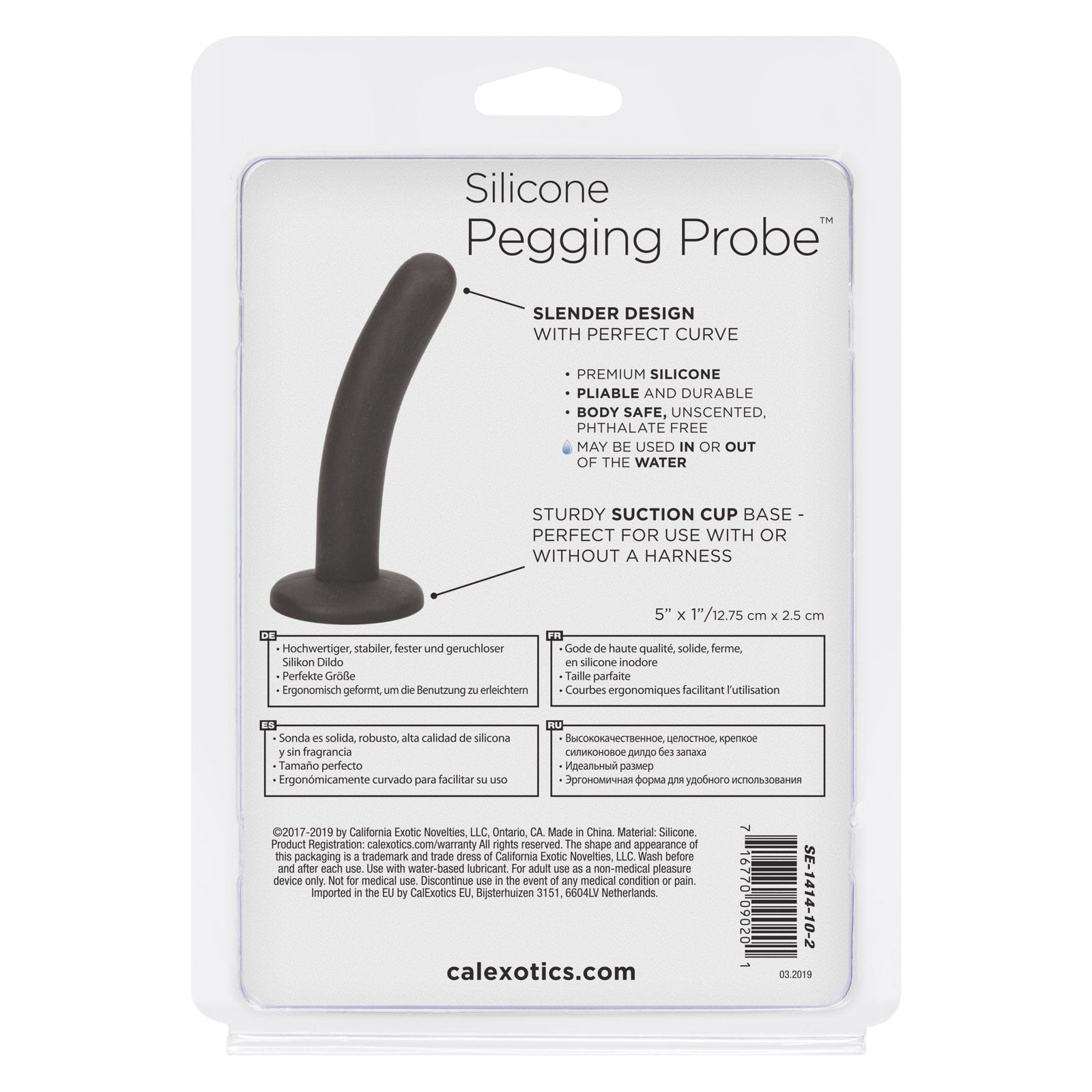 California Exotics - Silicone Pegging Probe Strap On Dildo (Black) -  Non Realistic Dildo with suction cup (Non Vibration)  Durio.sg