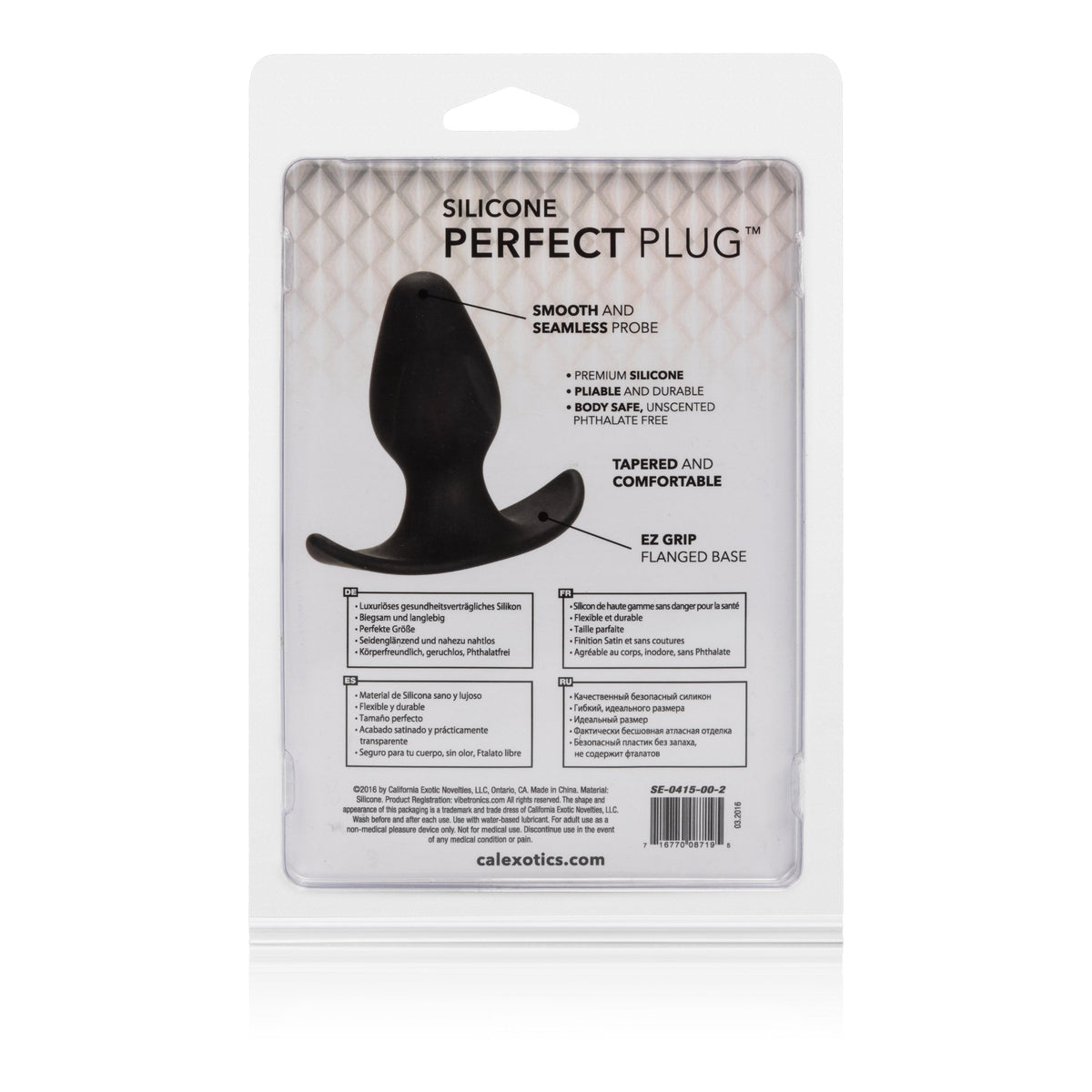 California Exotics - Silicone Perfect Butt Plug (Black) -  Anal Plug (Non Vibration)  Durio.sg