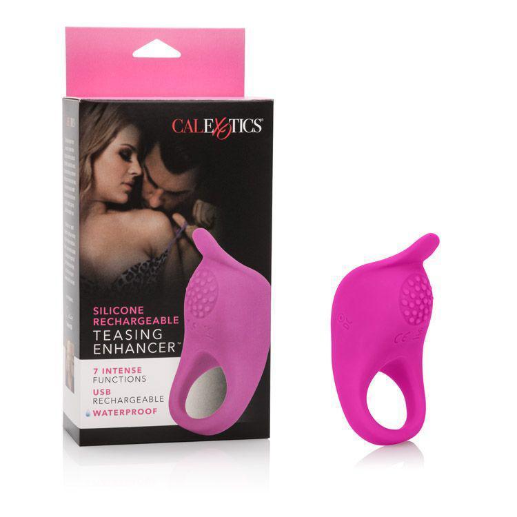California Exotics - Silicone Rechargeable Teasing Enhancer Cock Ring (Pink) -  Silicone Cock Ring (Vibration) Rechargeable  Durio.sg