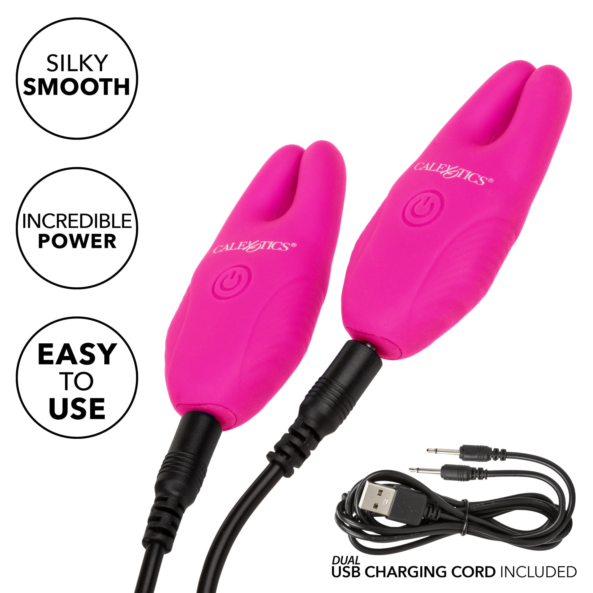 California Exotics - Silicone Remote Control Vibrating Nipple Clamps (Pink) -  Nipple Clamps (Vibration) Rechargeable  Durio.sg