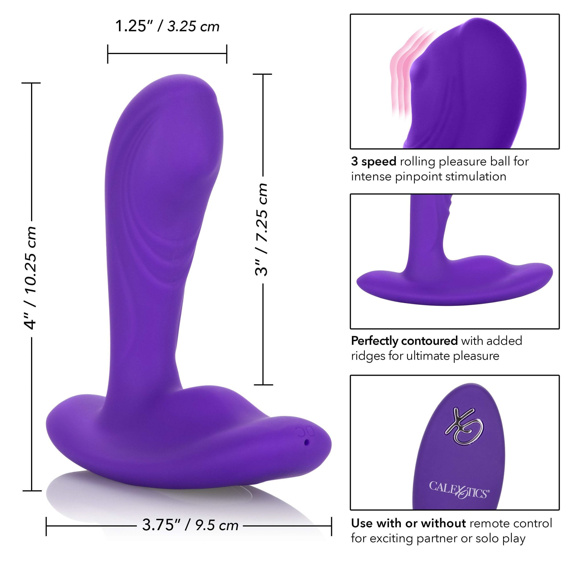 California Exotics - Silicone Remote Pinpoint Pleaser Prostate Massager (Purple) -  Prostate Massager (Vibration) Rechargeable  Durio.sg