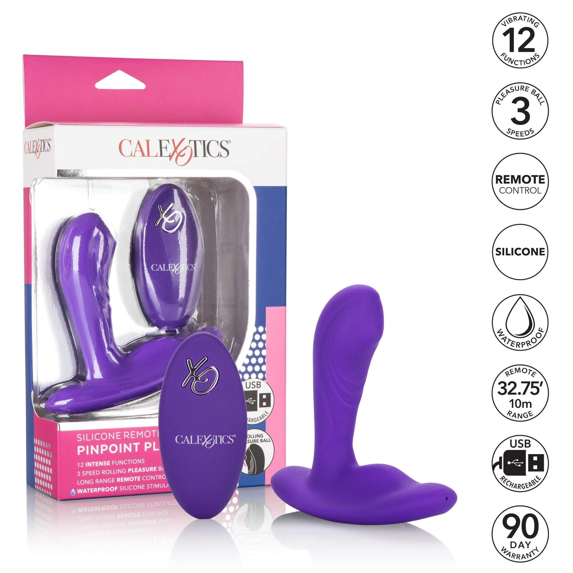 California Exotics - Silicone Remote Pinpoint Pleaser Prostate Massager (Purple) -  Prostate Massager (Vibration) Rechargeable  Durio.sg