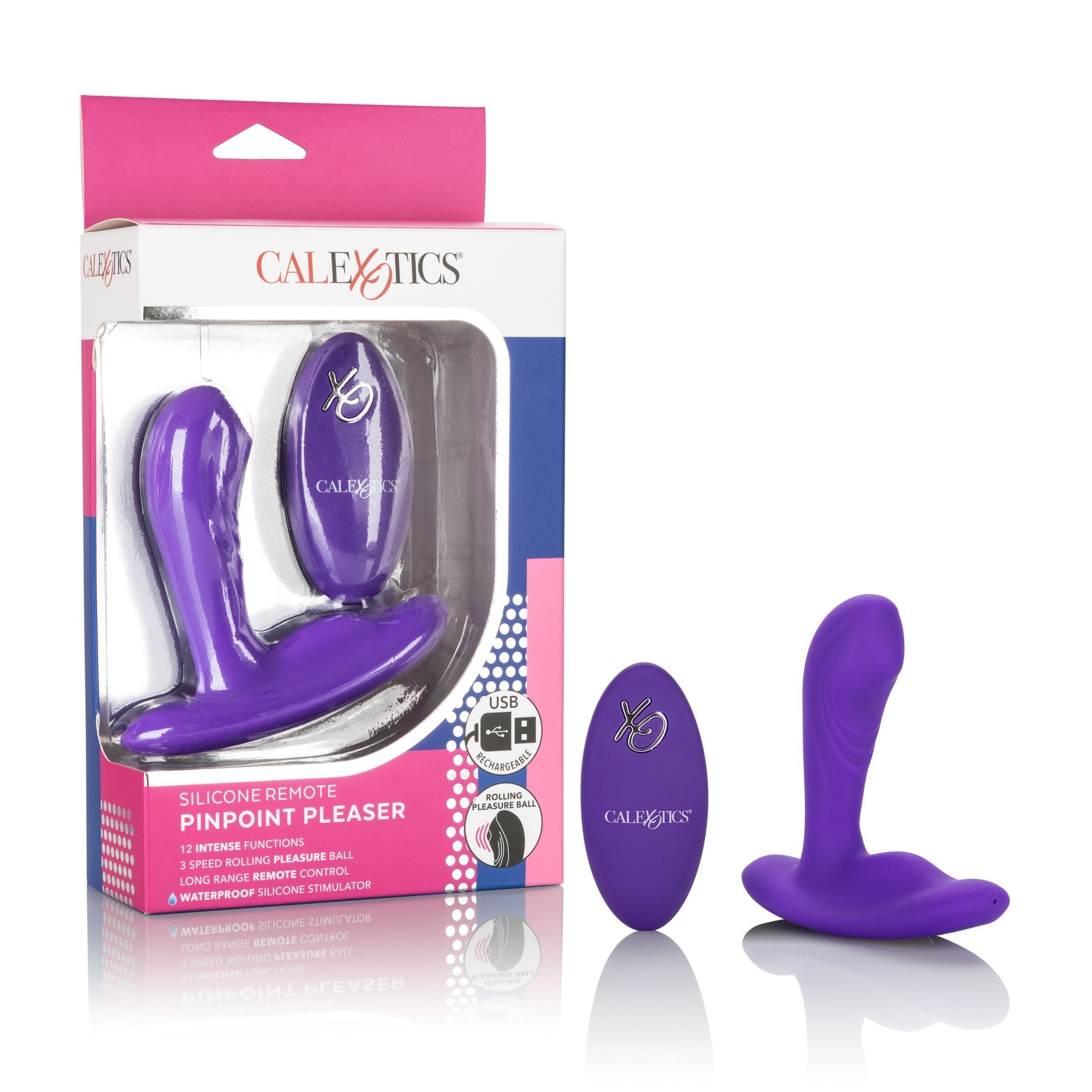 California Exotics - Silicone Remote Pinpoint Pleaser Prostate Massager (Purple) -  Prostate Massager (Vibration) Rechargeable  Durio.sg