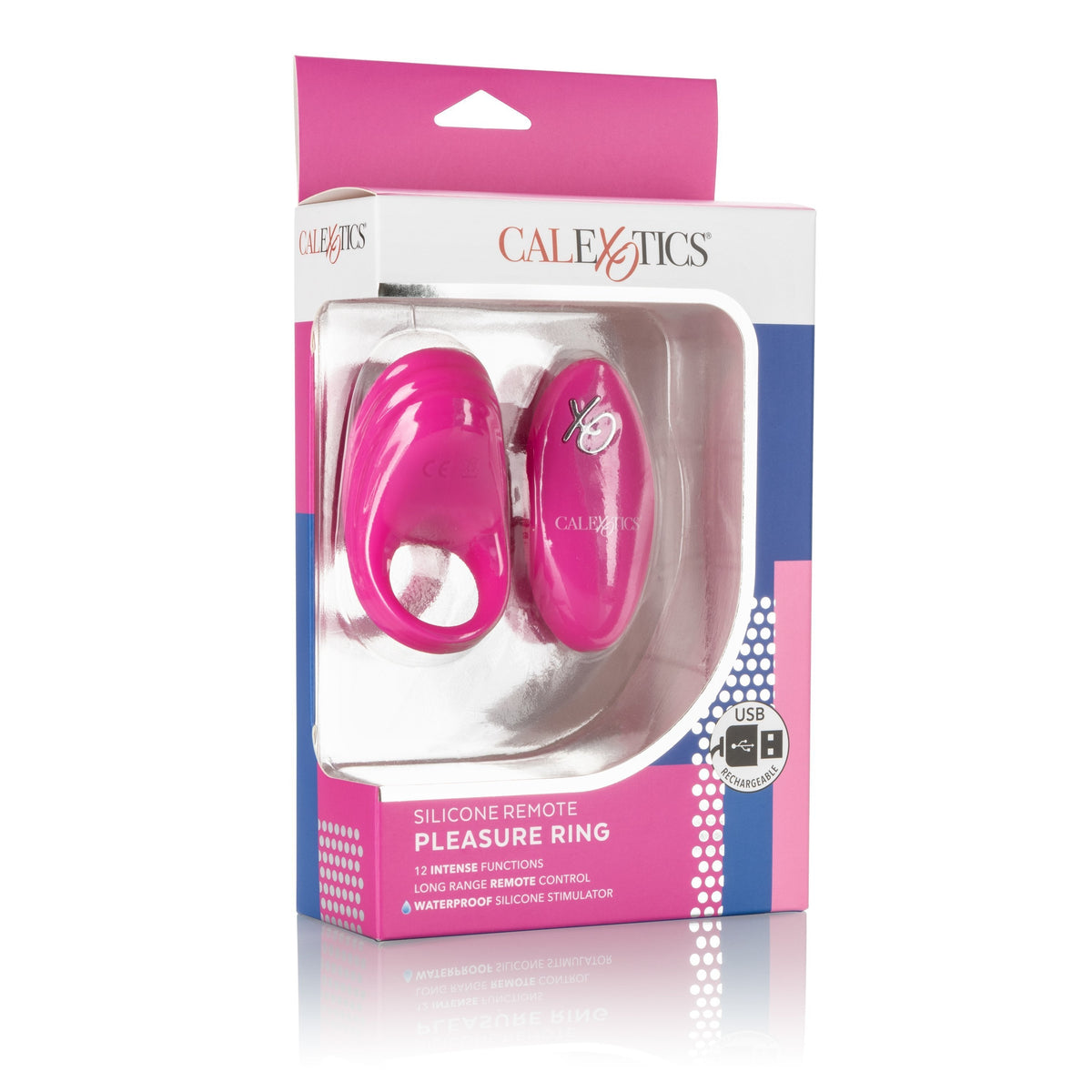 California Exotics - Silicone Remote Pleasure Cock Ring (Pink) -  Silicone Cock Ring (Vibration) Rechargeable  Durio.sg