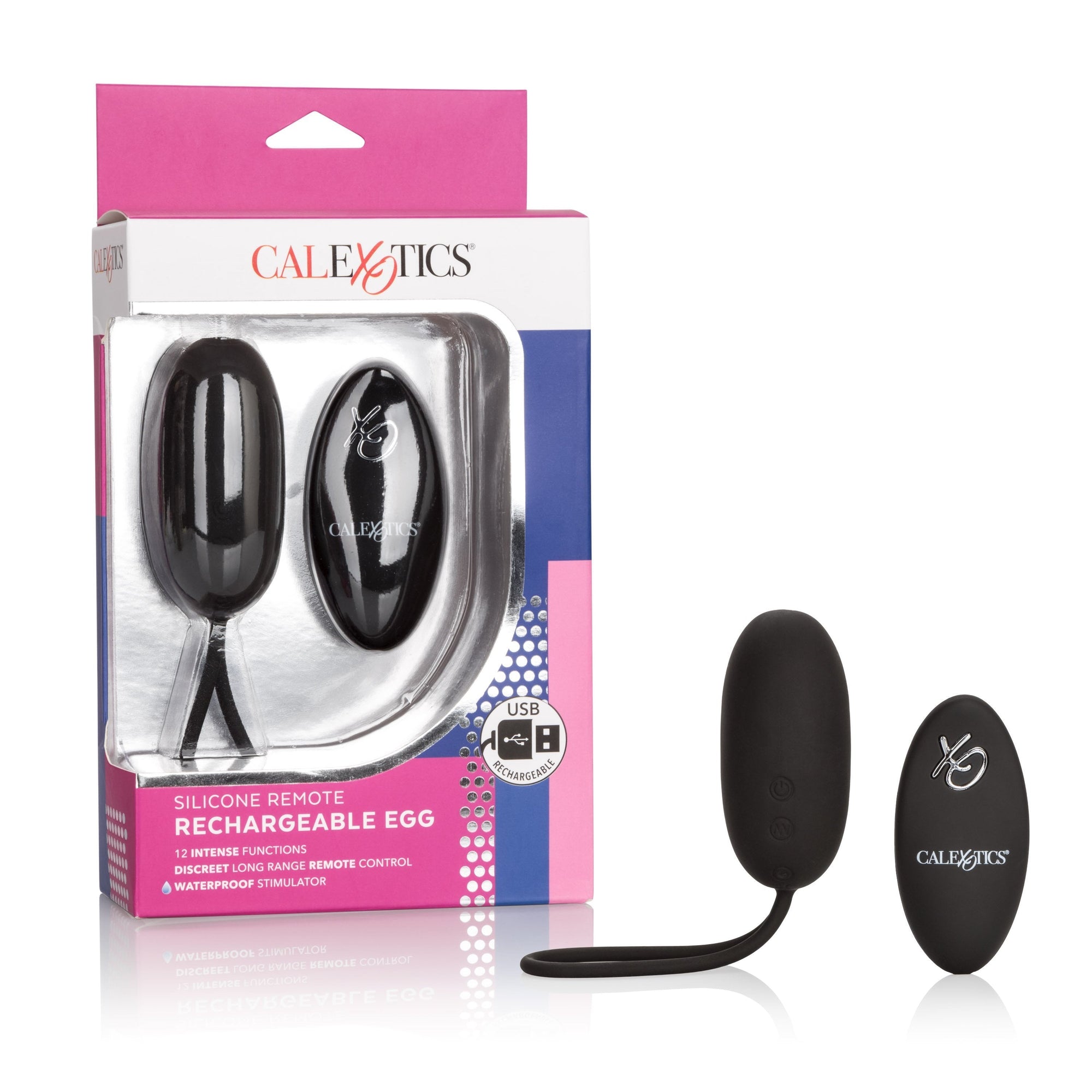 California Exotics - Silicone Remote Rechargeable Egg Vibrator (Black) -  Wireless Remote Control Egg (Vibration) Rechargeable  Durio.sg