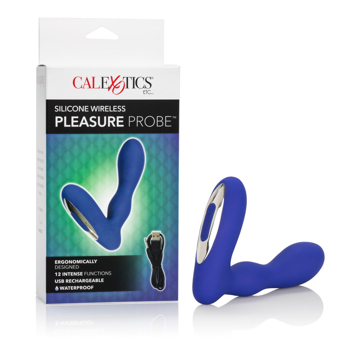 California Exotics - Silicone Wireless Pleasure Probe Prostate Massager (Blue) -  Prostate Massager (Vibration) Rechargeable  Durio.sg