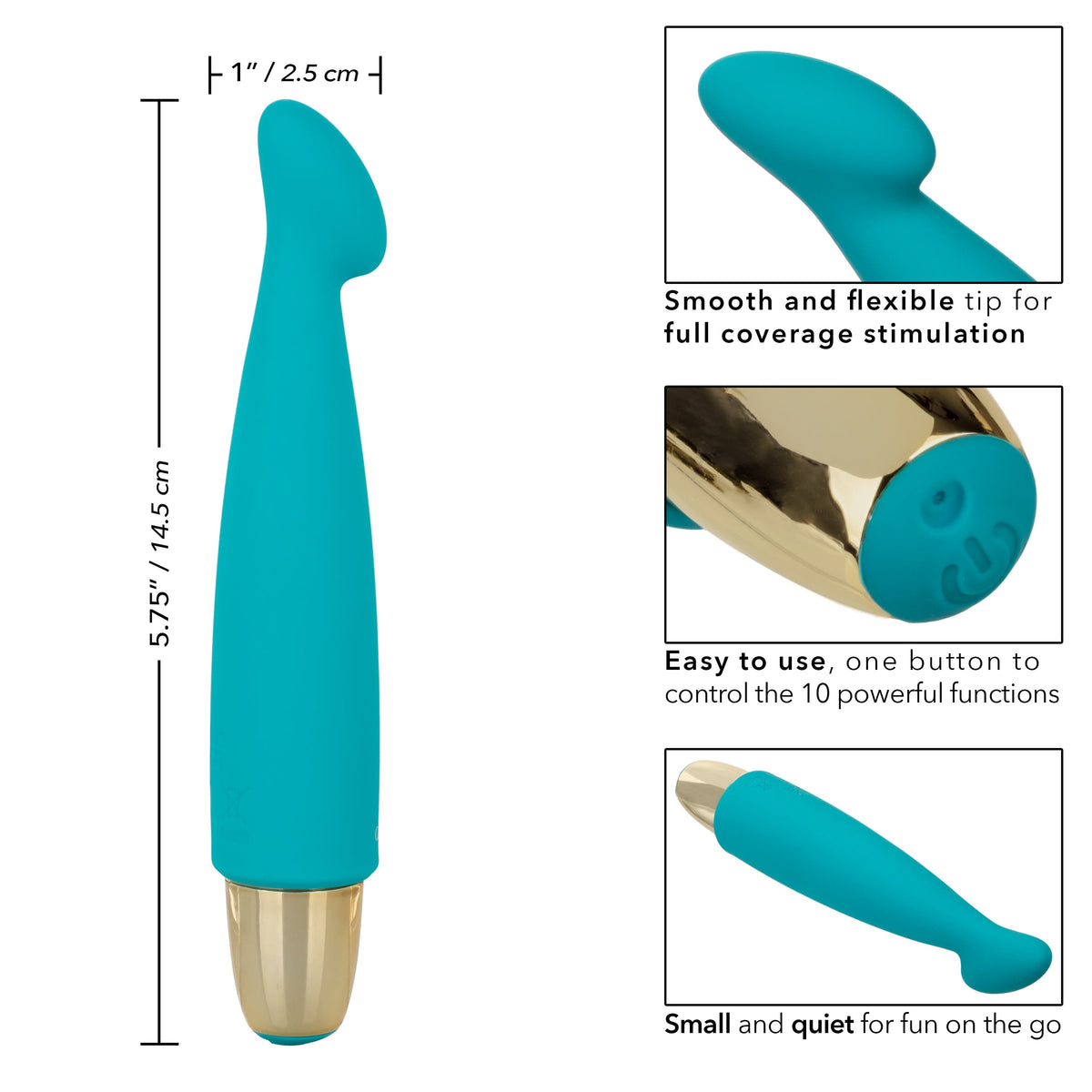 California Exotics - Slay AdoreMe G Spot Vibrator (Teal) -  G Spot Dildo (Vibration) Rechargeable  Durio.sg