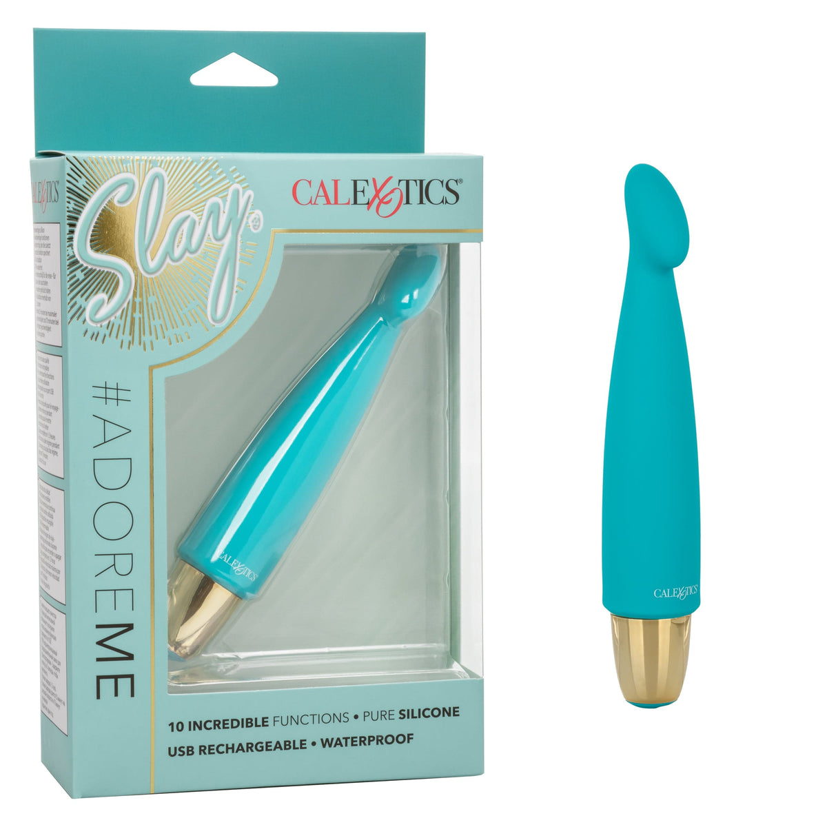 California Exotics - Slay AdoreMe G Spot Vibrator (Teal) -  G Spot Dildo (Vibration) Rechargeable  Durio.sg