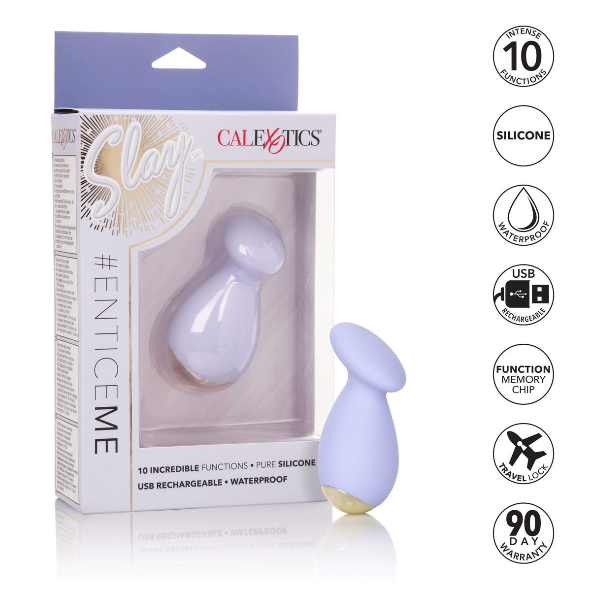 California Exotics - Slay EnticeMe Silicone Clit Massger (Purple) -  Clit Massager (Vibration) Rechargeable  Durio.sg