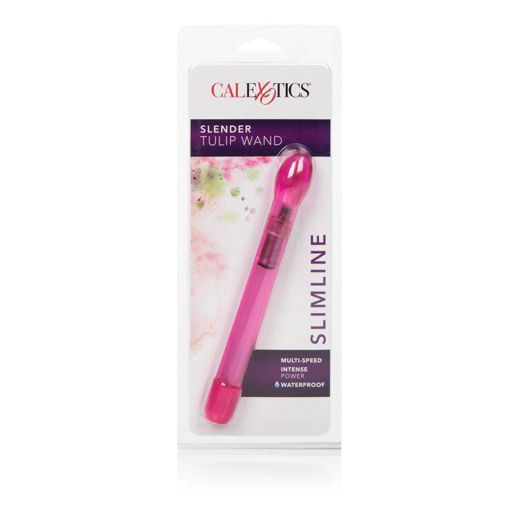 California Exotics - Slender Tulip Wand Slimline Vibrator (Pink) -  Non Realistic Dildo w/o suction cup (Vibration) Non Rechargeable  Durio.sg
