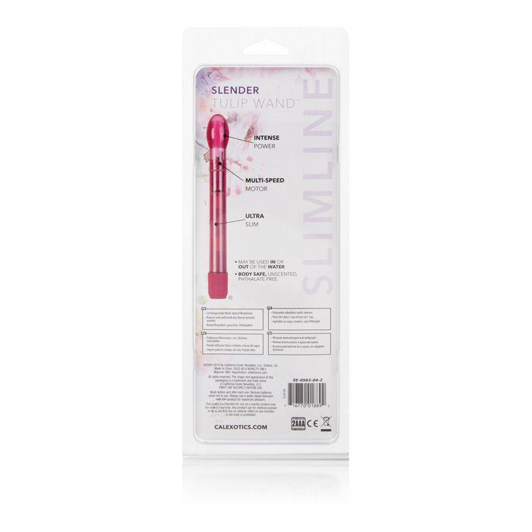 California Exotics - Slender Tulip Wand Slimline Vibrator (Pink) -  Non Realistic Dildo w/o suction cup (Vibration) Non Rechargeable  Durio.sg