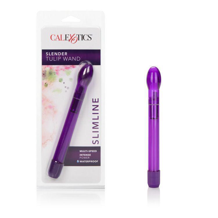 California Exotics - Slender Tulip Wand Slimline Vibrator (Purple) -  Non Realistic Dildo w/o suction cup (Vibration) Non Rechargeable  Durio.sg