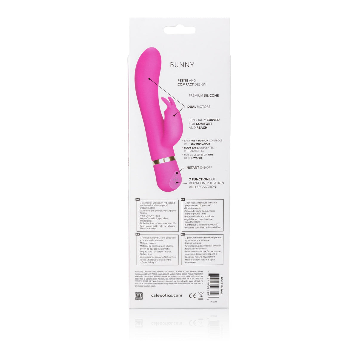 California Exotics - Spellbound Bunny Vibrator (Pink) -  Rabbit Dildo (Vibration) Non Rechargeable  Durio.sg