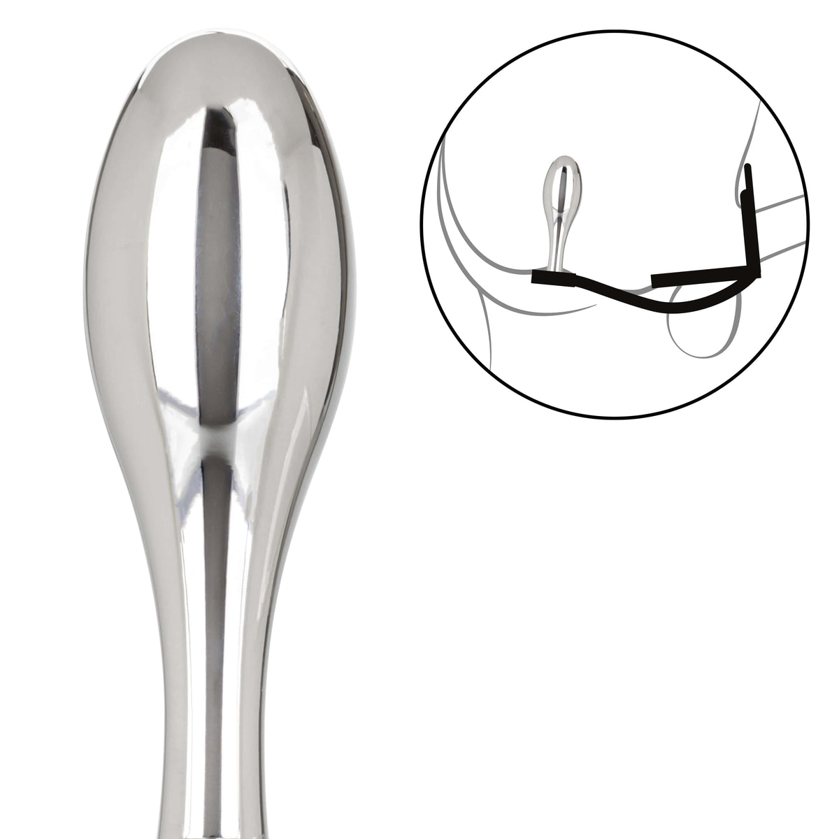 California Exotics - Star Fucker Teardrop Anal Plug with Cock Support (Silver) -  Anal Plug (Non Vibration)  Durio.sg