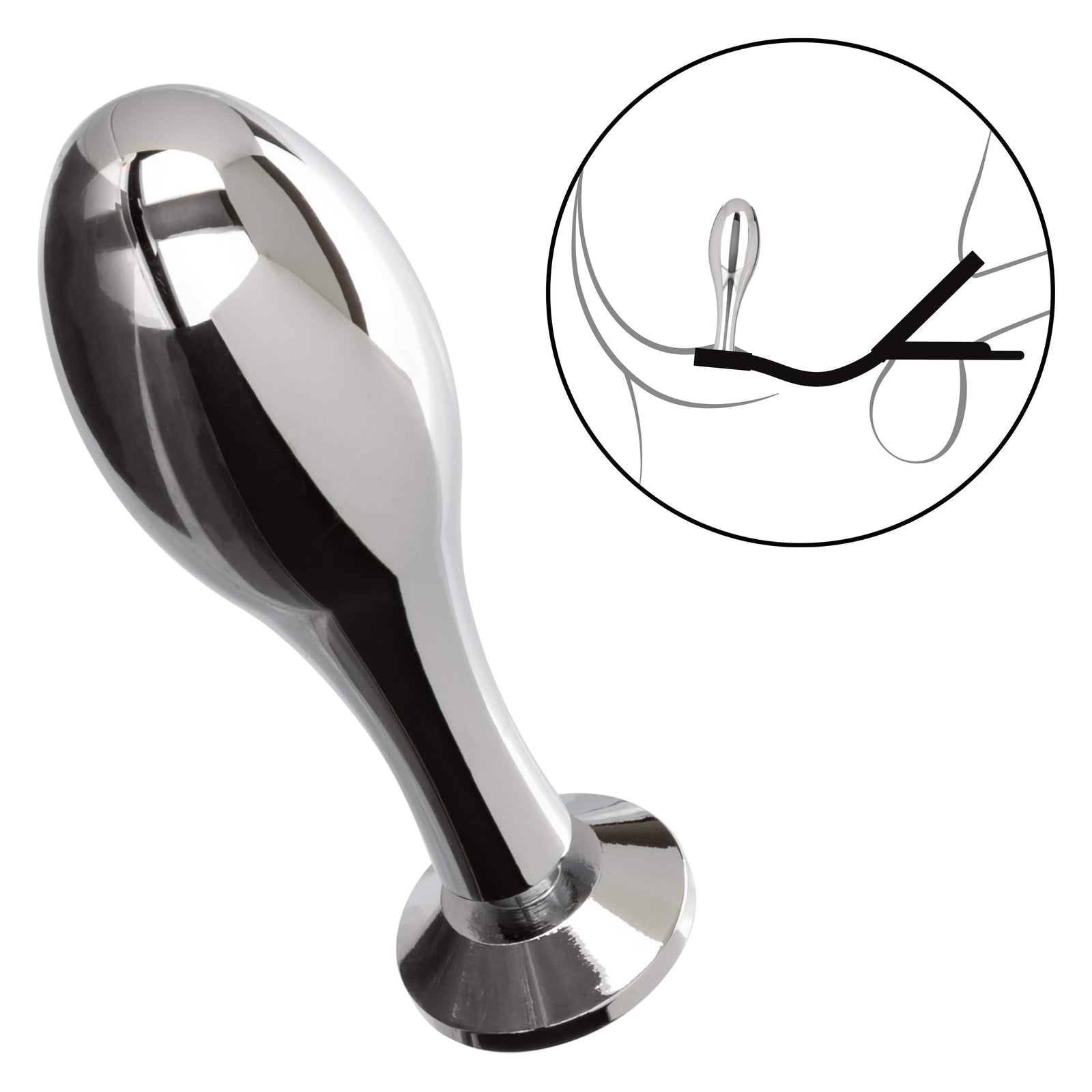 California Exotics - Star Fucker Teardrop Anal Plug with Cock Support (Silver) -  Anal Plug (Non Vibration)  Durio.sg