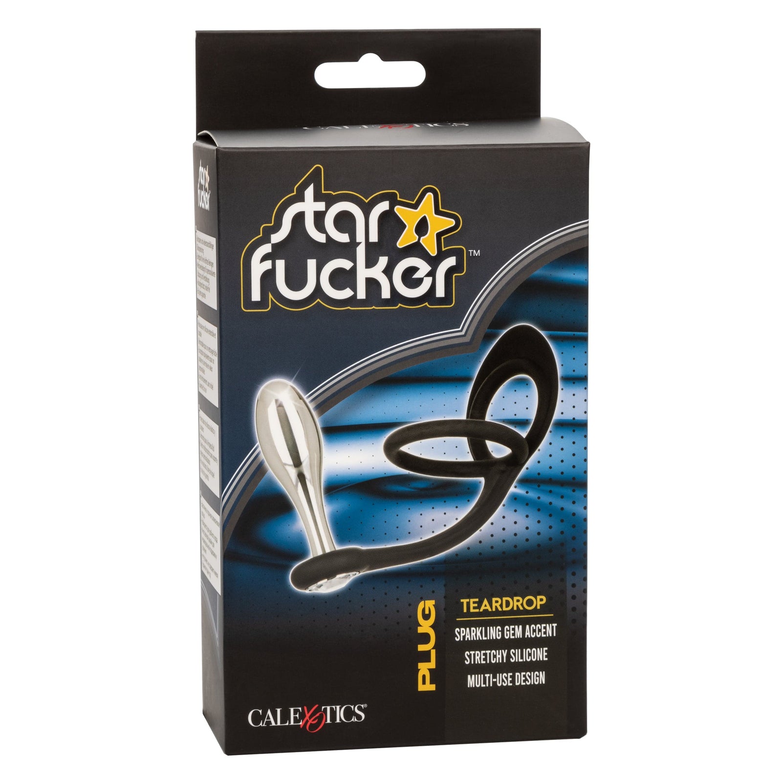 California Exotics - Star Fucker Teardrop Anal Plug with Cock Support (Silver) -  Anal Plug (Non Vibration)  Durio.sg