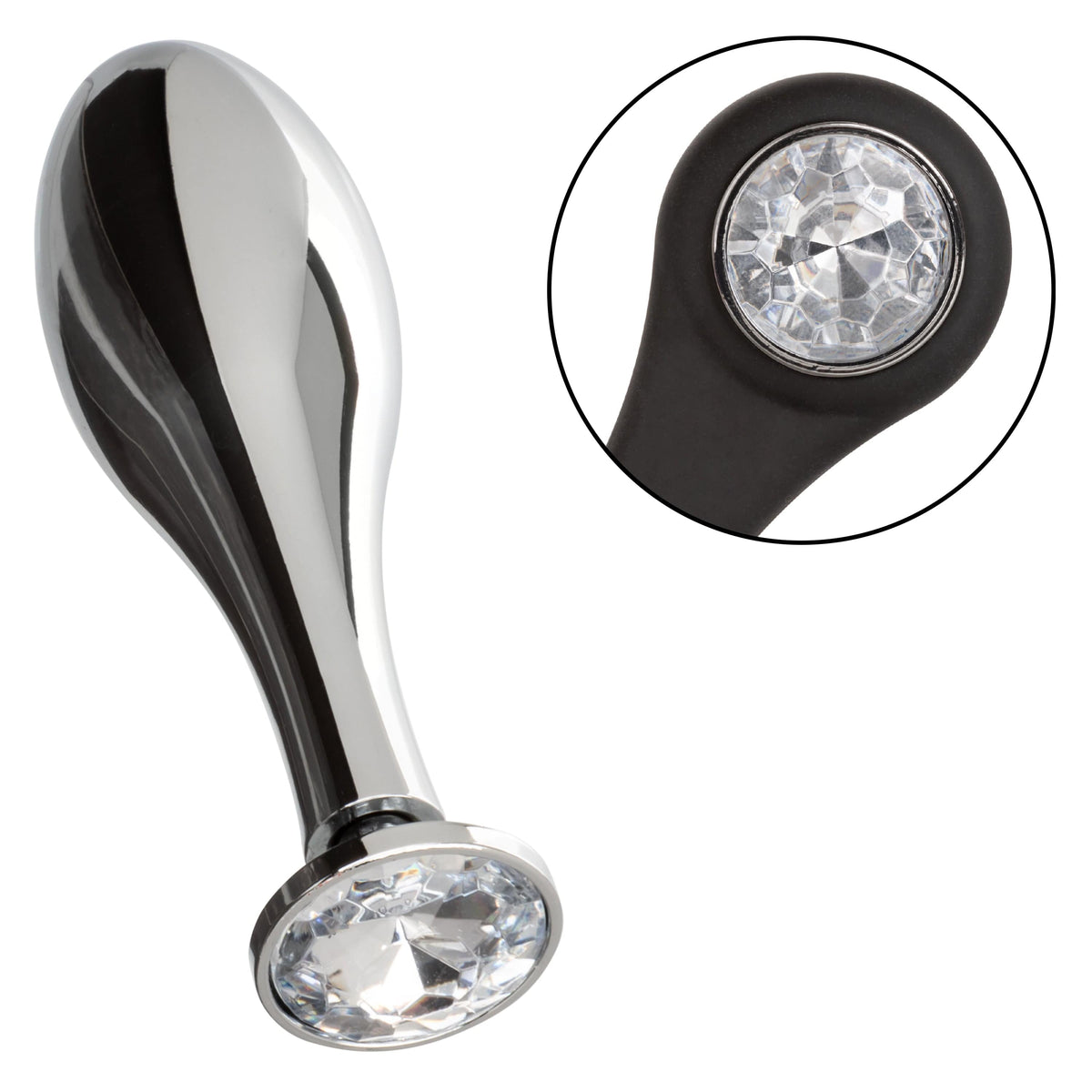 California Exotics - Star Fucker Teardrop Anal Plug with Cock Support (Silver) -  Anal Plug (Non Vibration)  Durio.sg