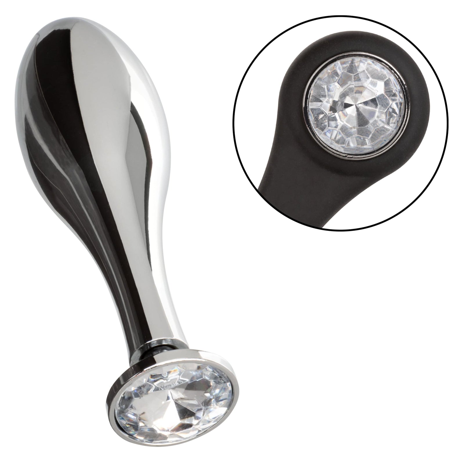 California Exotics - Star Fucker Teardrop Anal Plug with Cock Support (Silver) -  Anal Plug (Non Vibration)  Durio.sg