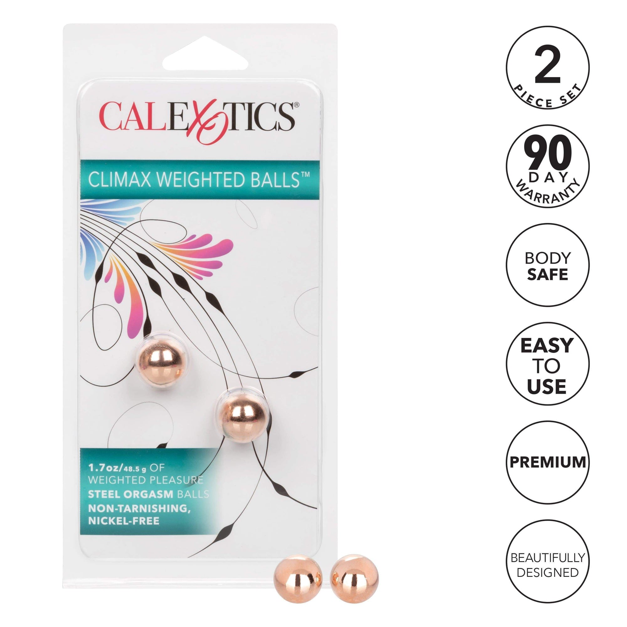 California Exotics - Steel Climax Weighted  Kegel Balls (Gold) -  Kegel Balls (Non Vibration)  Durio.sg