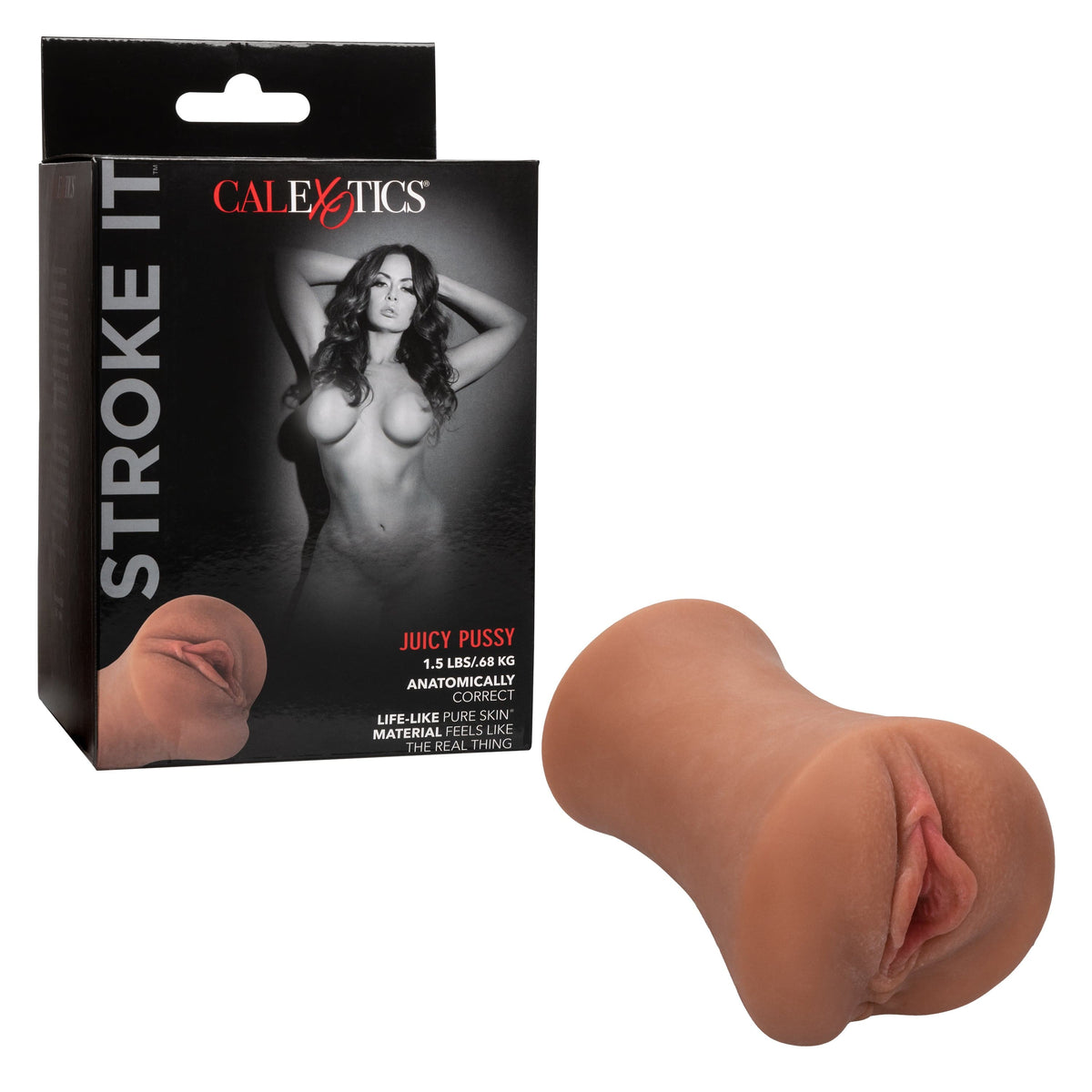 California Exotics - Stroke It Juicy Pussy Masturbator (Brown) -  Masturbator Vagina (Non Vibration)  Durio.sg