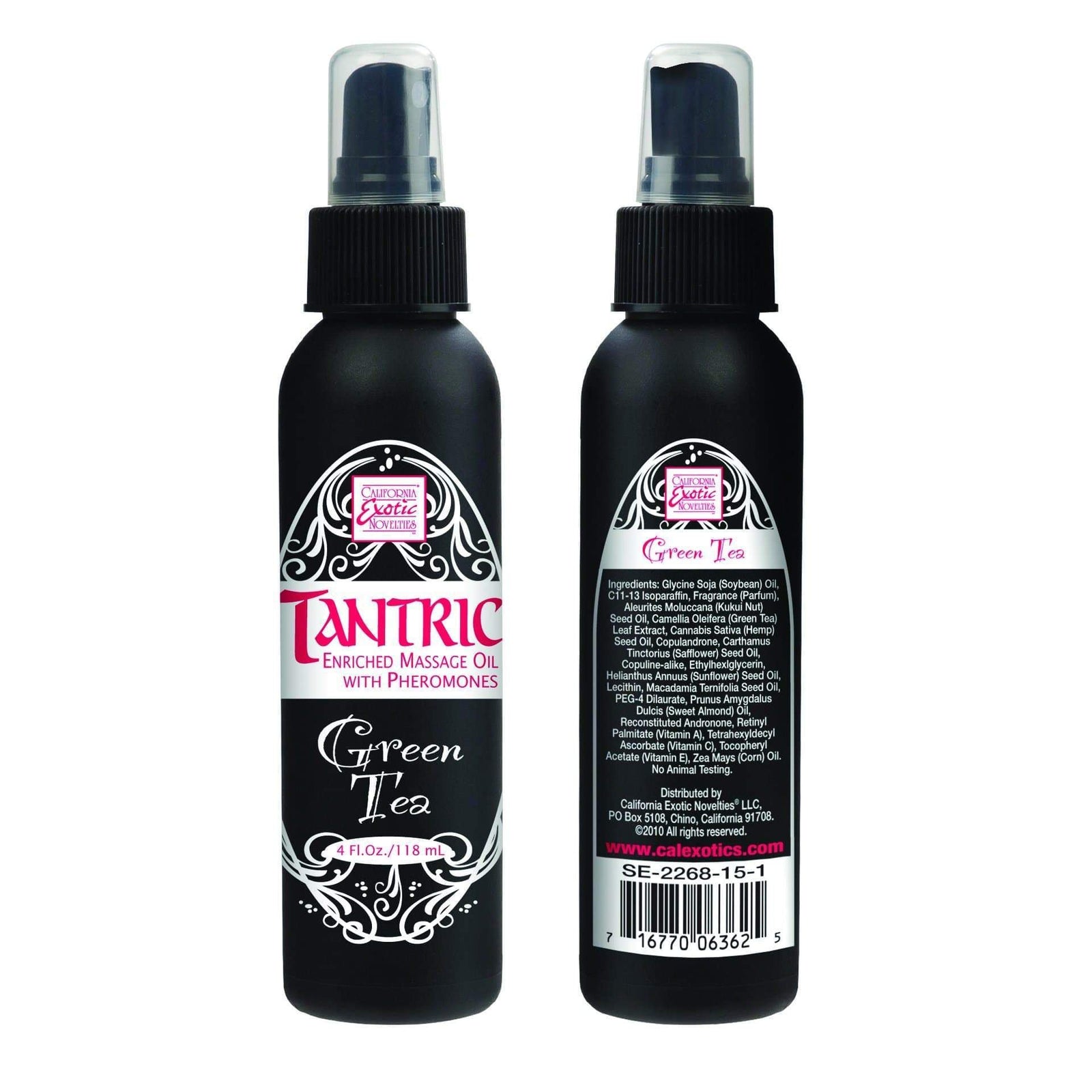 California Exotics - Tantric Enriched Massage Oil with Pheromones Green Tea 118ml -  Massage Oil  Durio.sg