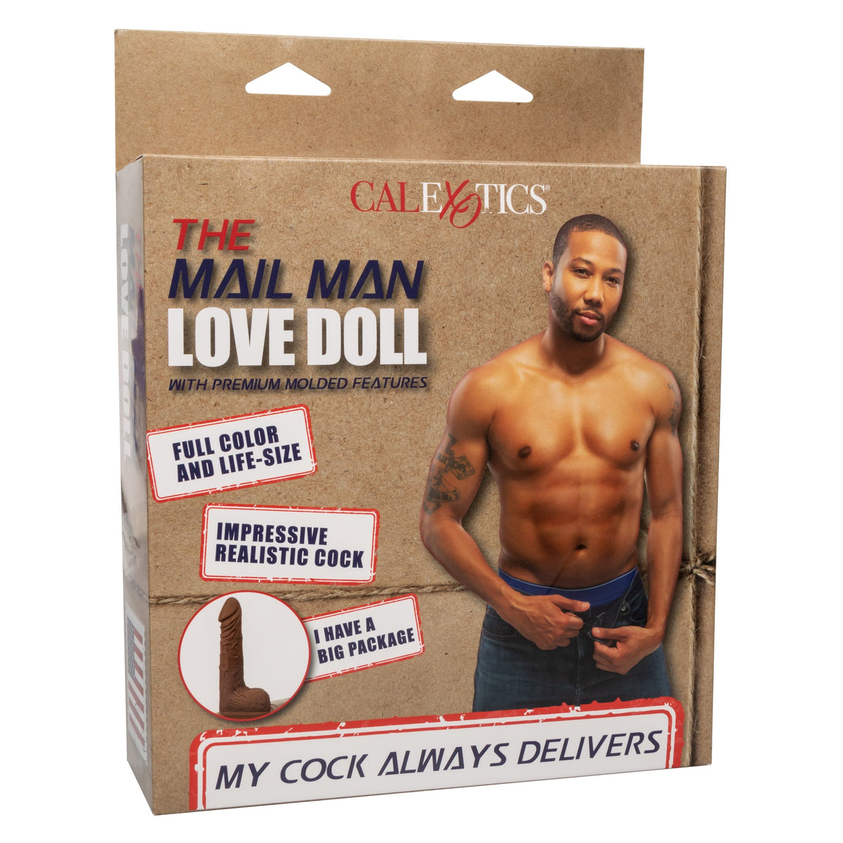 California Exotics - The Mail Man Inflatable Love Doll Masturbator Dildo 5.5" (Brown) -  Doll  Durio.sg