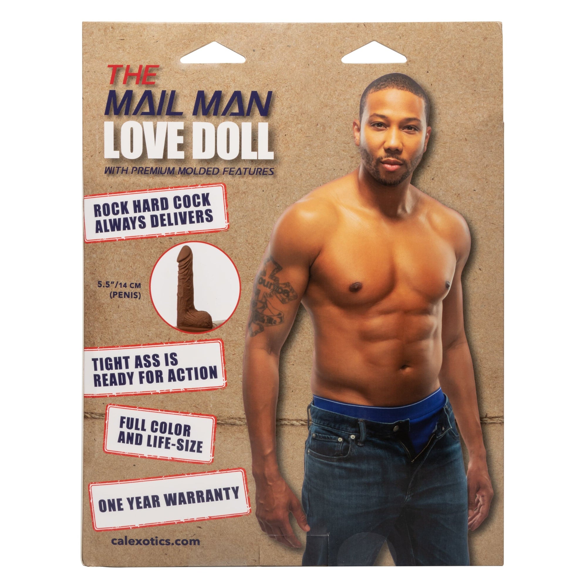 California Exotics - The Mail Man Inflatable Love Doll Masturbator Dildo 5.5" (Brown) -  Doll  Durio.sg