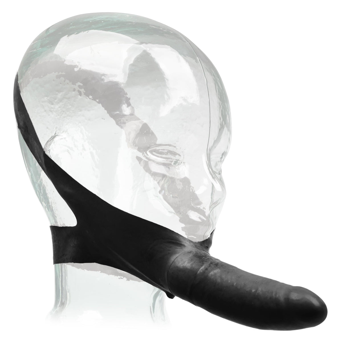 California Exotics - The Original Accommodator Latex Dong Mouth Strap On (Black) -  Strap On with Non hollow Dildo for Female (Non Vibration)  Durio.sg