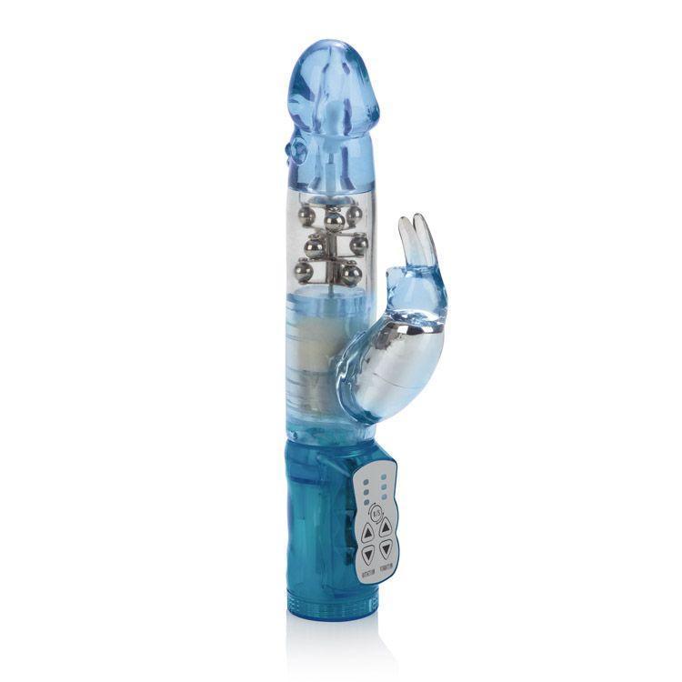 California Exotics - The Original Waterproof 3 Rows Jack Rabbit Vibrator Intermediate (Blue) -  Rabbit Dildo (Vibration) Non Rechargeable  Durio.sg