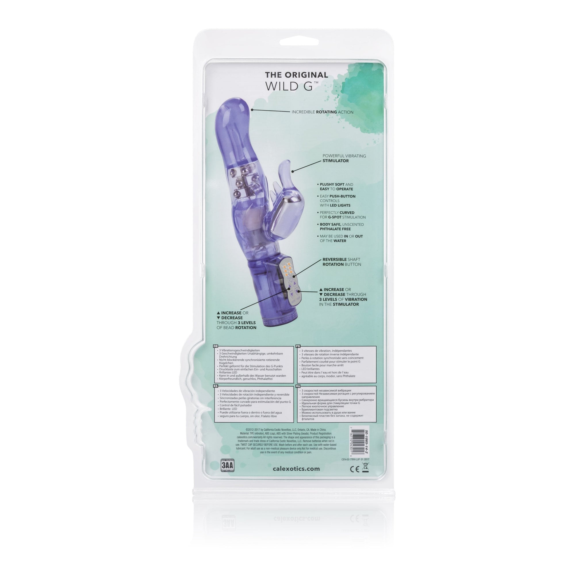 California Exotics - The Original Wild G Rabbit Vibrator (Purple) -  Rabbit Dildo (Vibration) Non Rechargeable  Durio.sg