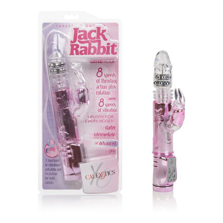 California Exotics - Thrusting Orgasm Jack Rabbit Vibrator (Pink) -  Rabbit Dildo (Vibration) Non Rechargeable  Durio.sg