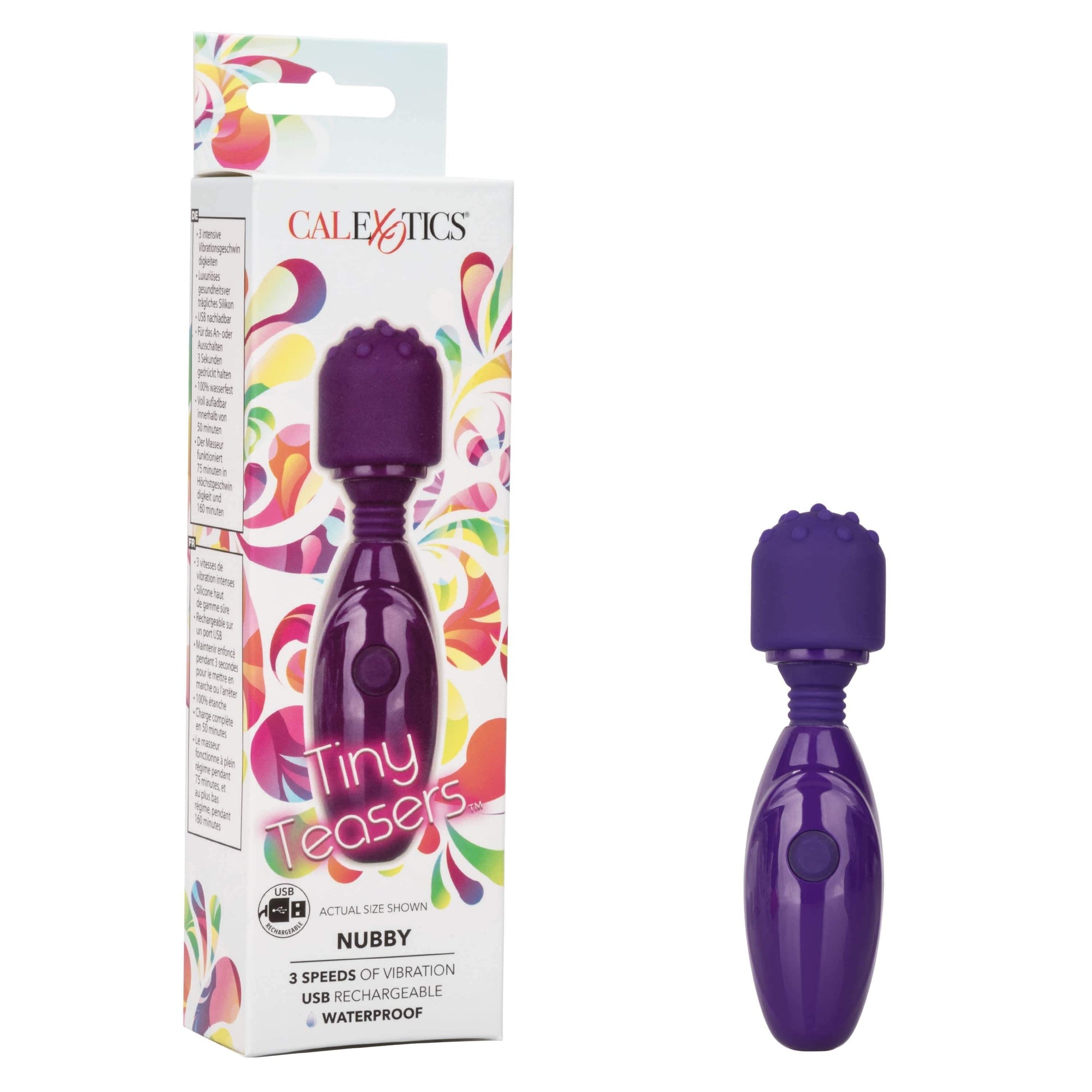 California Exotics - Tiny Teasers Nubby Mini Wand Massager (Purple) -  Mini Wand Massagers (Vibration) Non Rechargeable  Durio.sg