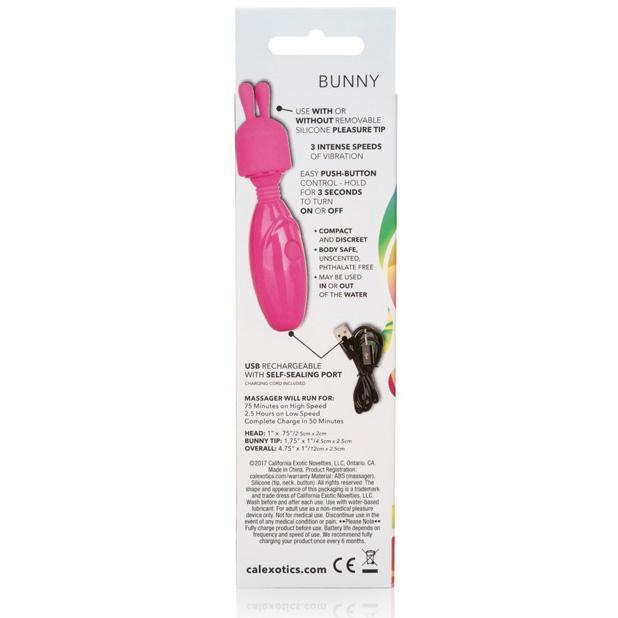 California Exotics - Tiny Teasers Rechargeable Bunny Wand Massager (Pink) -  Wand Massagers (Vibration) Rechargeable  Durio.sg