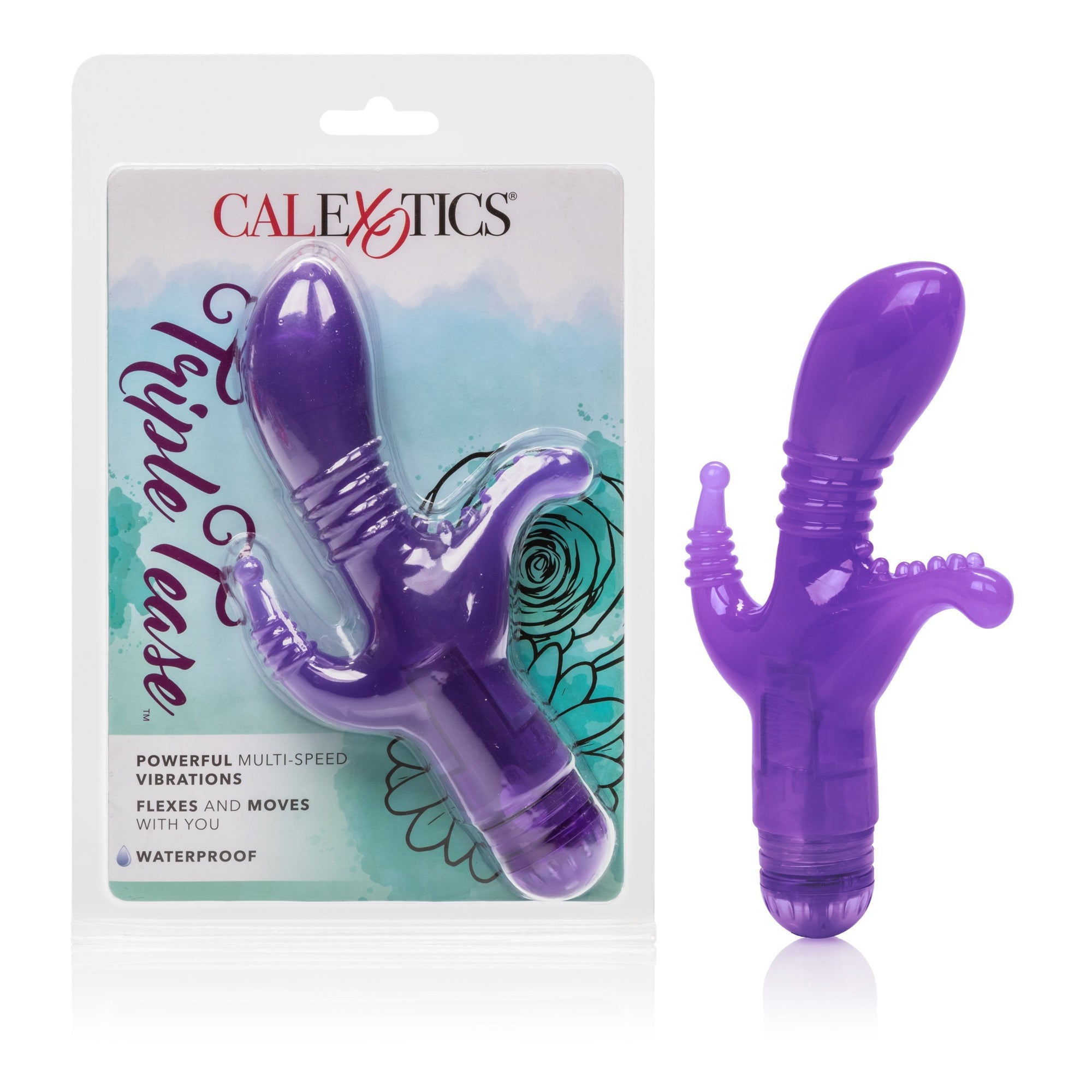 California Exotics - Triple Tease G Spot Vibrator (Purple) -  G Spot Dildo (Vibration) Non Rechargeable  Durio.sg