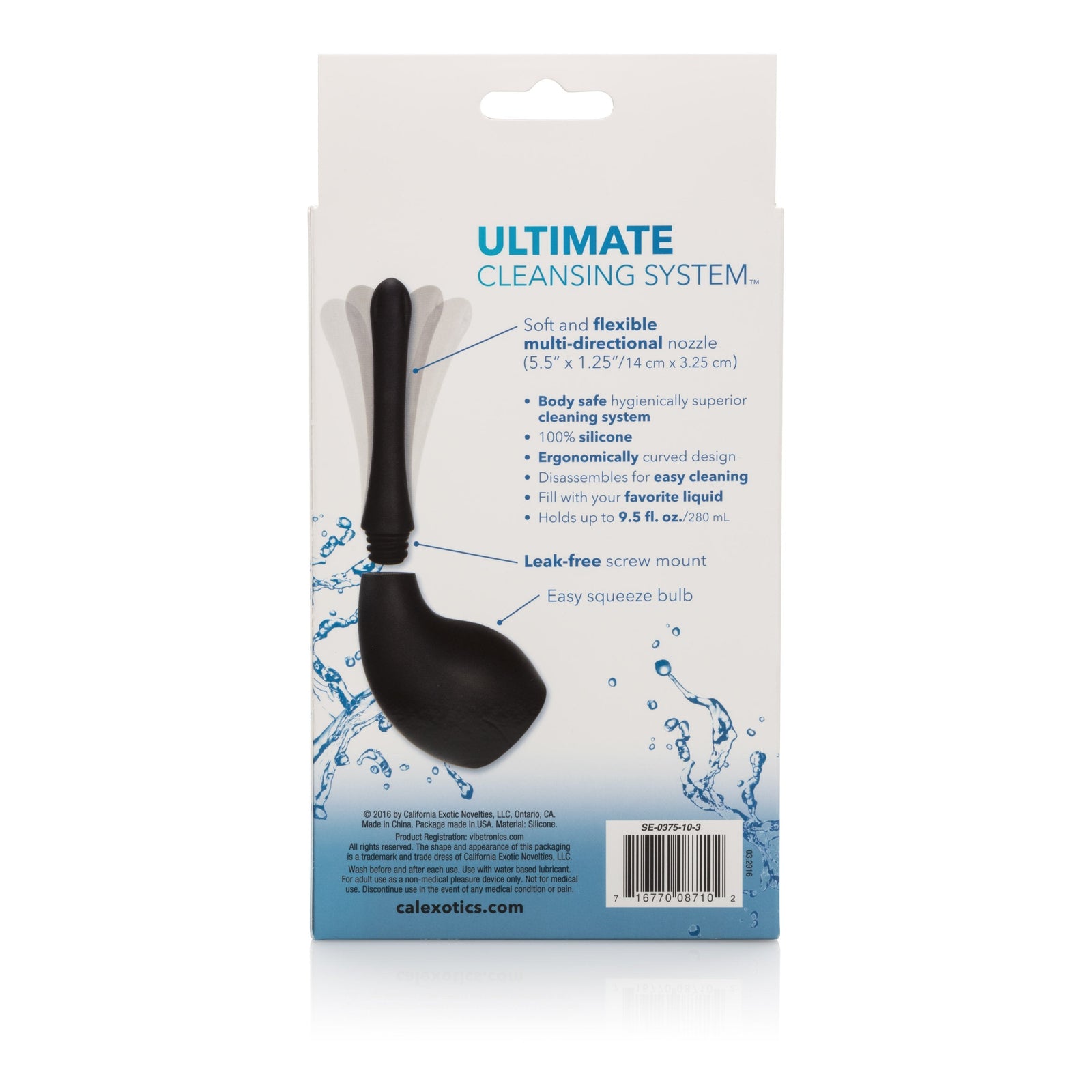 California Exotics - Ultimate Cleansing Douche System (Black) -  Anal Douche (Non Vibration)  Durio.sg