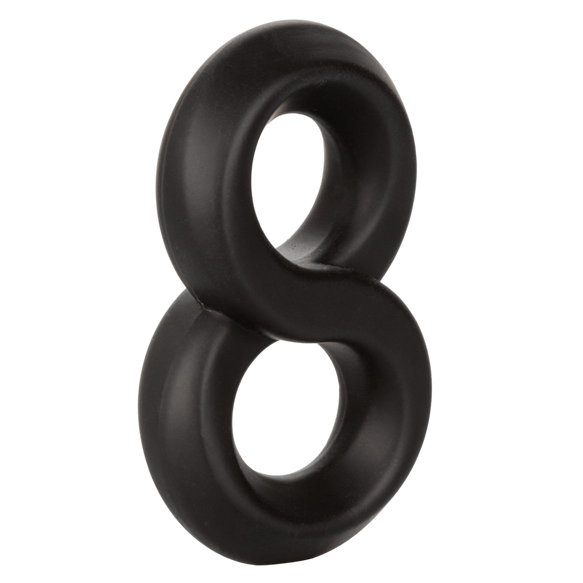 California Exotics - Ultra Soft Crazy 8 Dual Cock Ring (Black) -  Rubber Cock Ring (Non Vibration)  Durio.sg