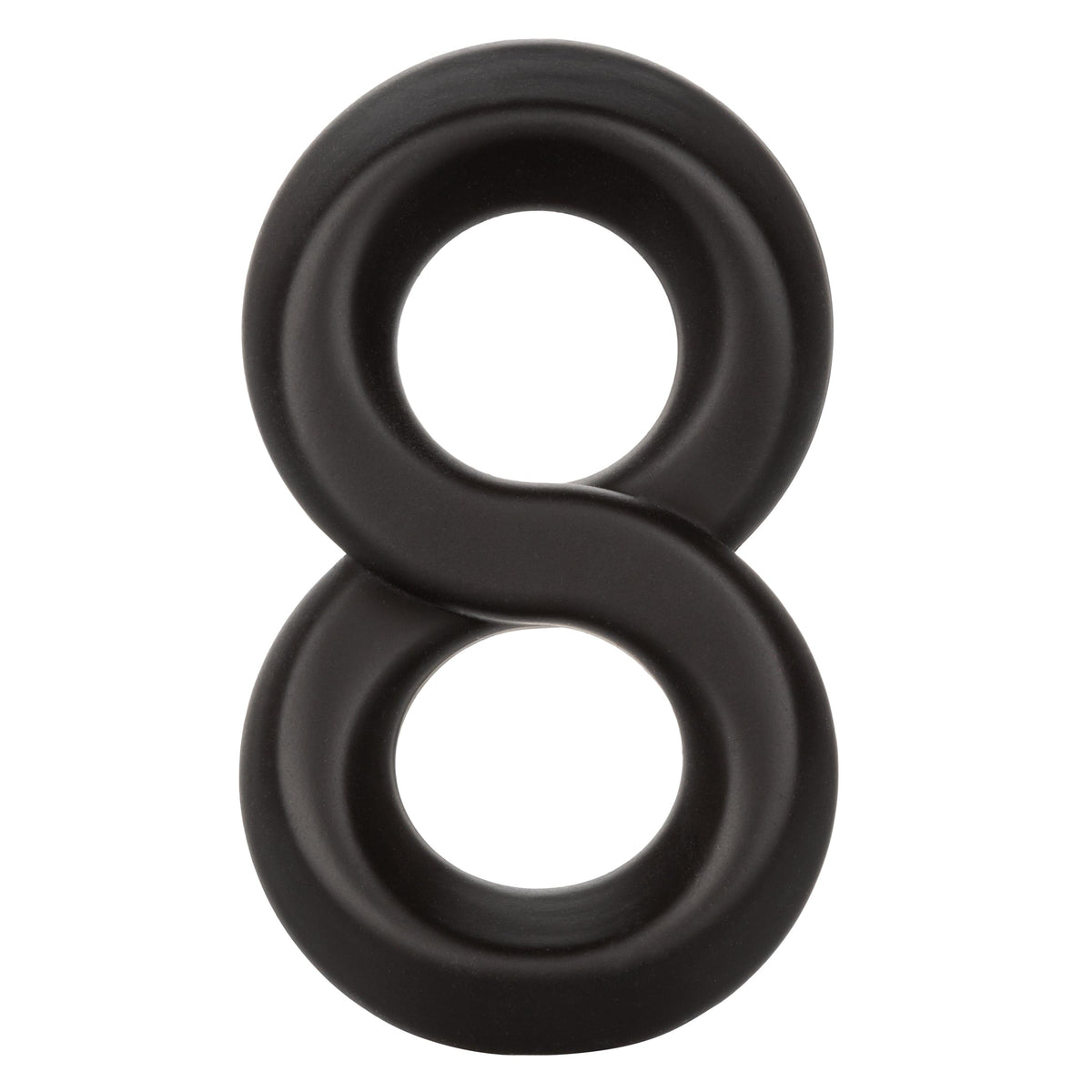 California Exotics - Ultra Soft Crazy 8 Dual Cock Ring (Black) -  Rubber Cock Ring (Non Vibration)  Durio.sg