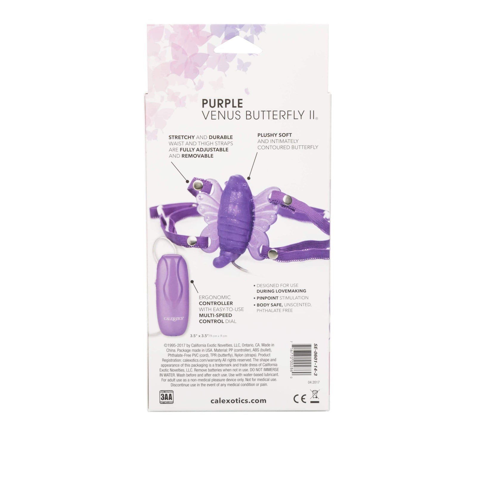 California Exotics - Venus Butterfly 2 Remote Clit Massager (Purple) -  Clit Massager (Vibration) Non Rechargeable  Durio.sg