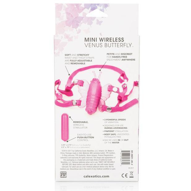 California Exotics - Venus Butterfly Mini Wireless Clit Massager (Pink) -  Clit Massager (Vibration) Non Rechargeable  Durio.sg