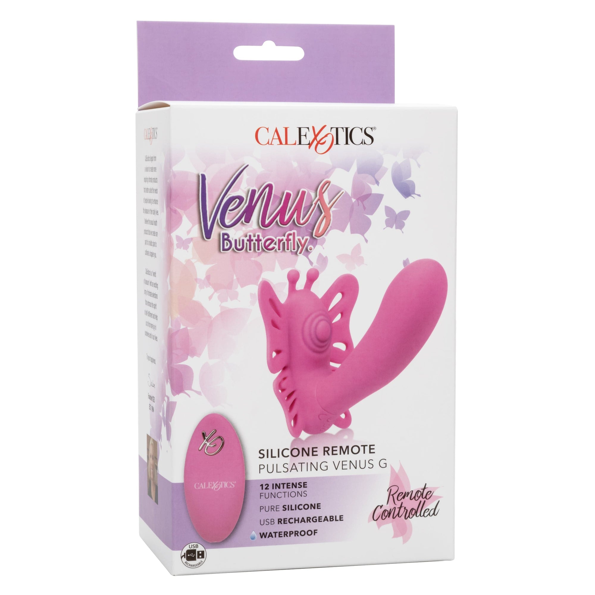 California Exotics - Venus Butterfly Silicone Remote Pulsating Venus G Spot Vibrator (Pink) -  G Spot Dildo (Vibration) Rechargeable  Durio.sg