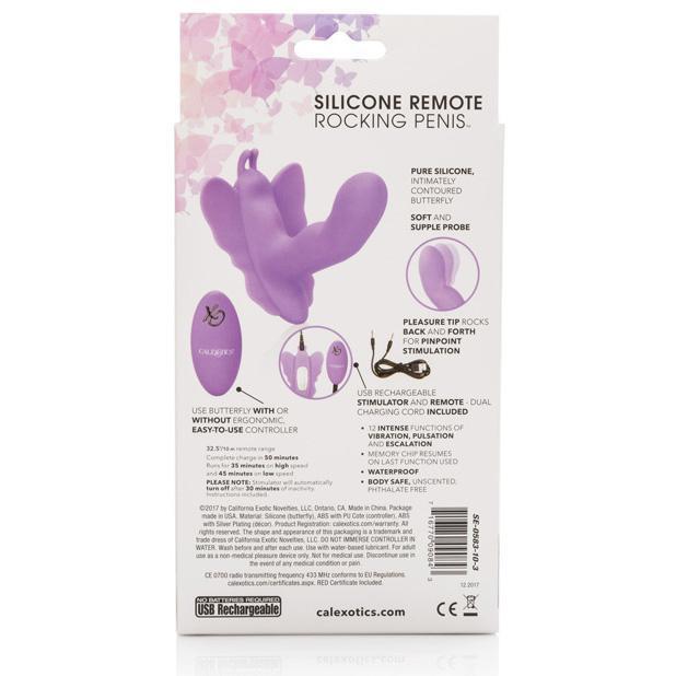 California Exotics - Venus Butterfly Silicone Remote Rocking Penis Vibrator (Purple) -  Remote Control Dildo w/o Suction Cup (Vibration) Rechargeable  Durio.sg