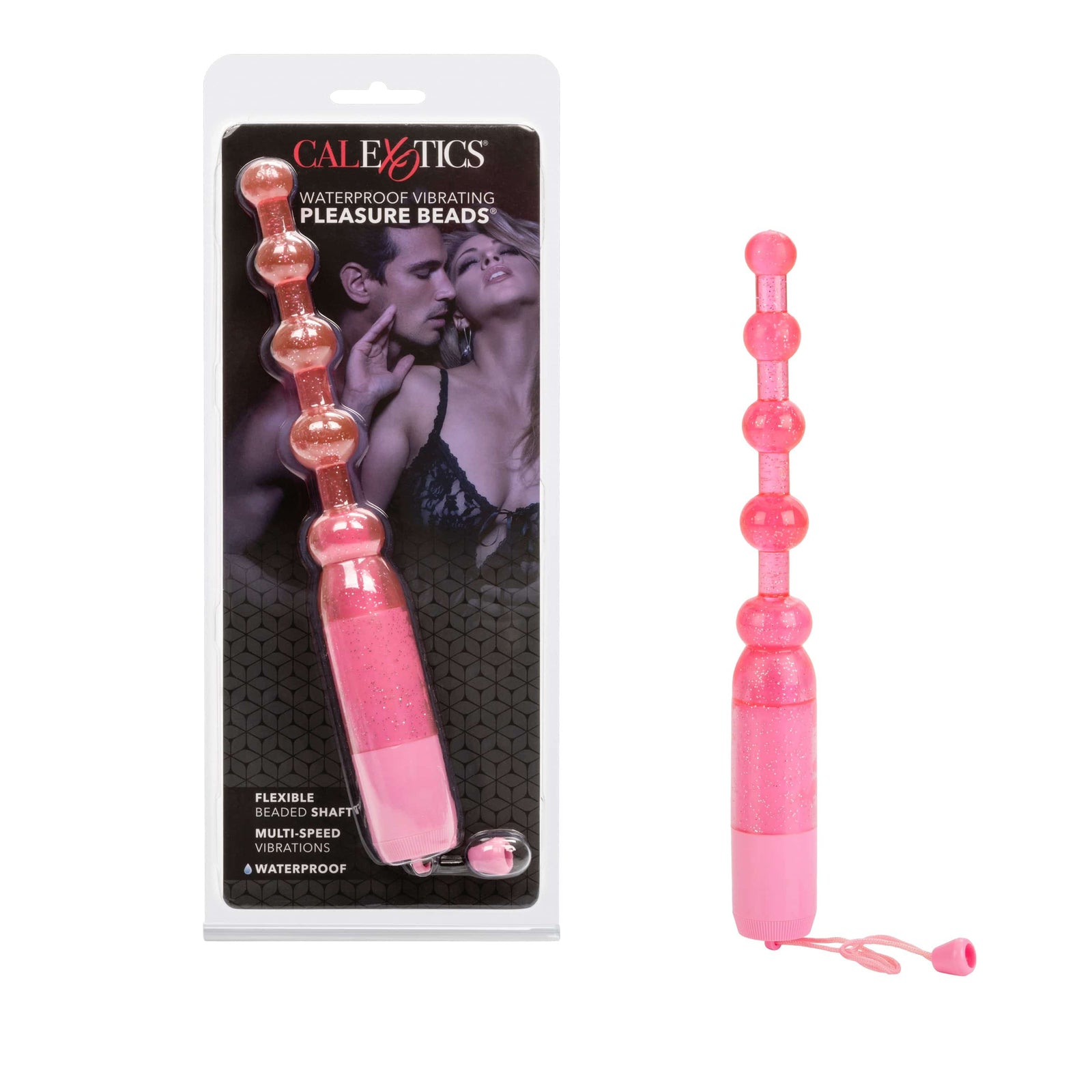California Exotics - Waterproof Vibrating Pleasure Anal Beads (Pink) -  Anal Beads (Vibration) Non Rechargeable  Durio.sg