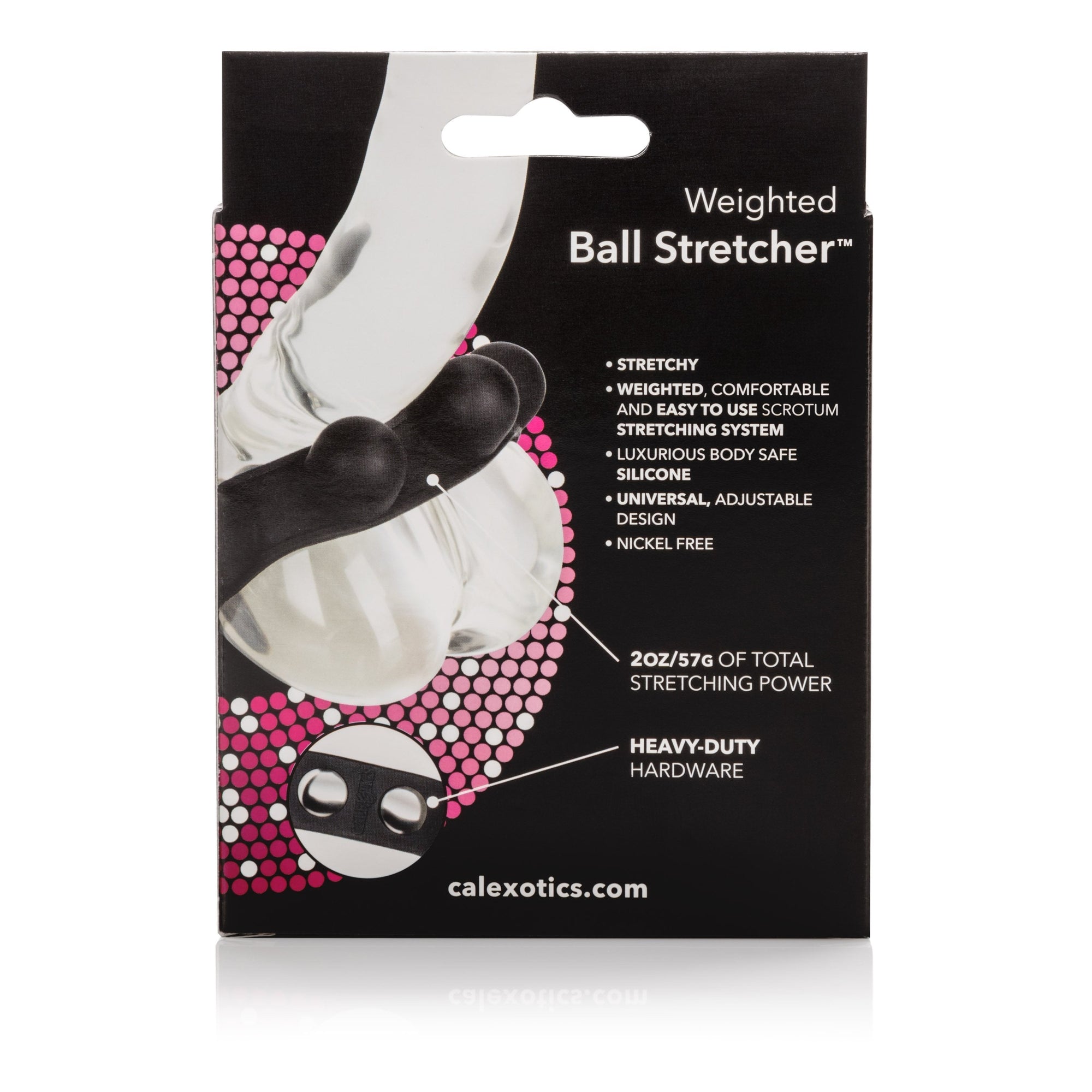 California Exotics - Weighted Ball Stretcher Cock Ring (Black) -  Silicone Cock Ring (Non Vibration)  Durio.sg