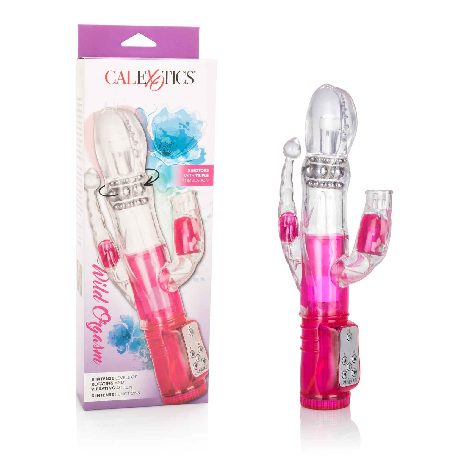 California Exotics - Wild Orgasm Rabbit Vibrator (Pink) -  Rabbit Dildo (Vibration) Non Rechargeable  Durio.sg